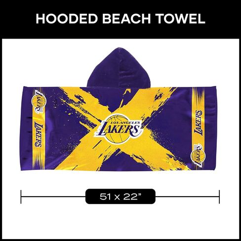 Northwest NBA Los Angeles Lakers Cross Out Youth Hooded Towel, 22 x 51 inches in Saudi Arabia