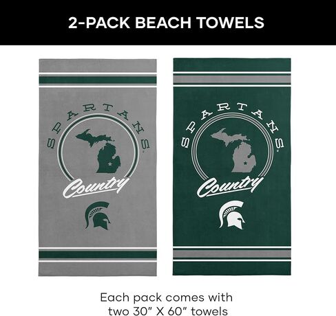 Northwest Michigan State Spartans NCAA Homebreak Beach Towel 2 Pack 30 x 60 Inches in Saudi Arabia