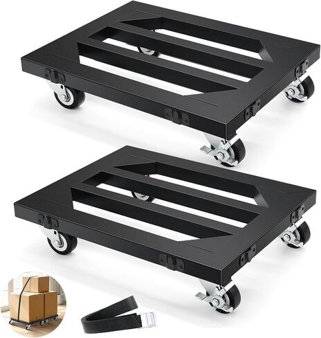 Nefish 2 Pack Furniture Dolly 16" X 12" Heavy Duty 2000Lbs Connectable Moving Dollies with 4 Wheels Iron Flat Dolly for Moving Boxes,Furniture, Appliances in Saudi Arabia