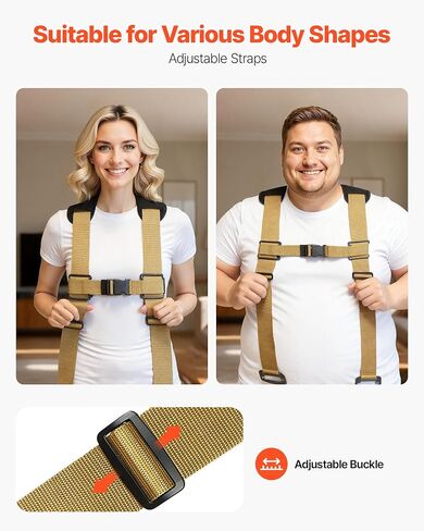 VEVOR Moving Straps, Supports up to 1000 lbs, 2-Person Lifting and Moving System with 2 Harness & 2 Load-Bearing Straps, Adjustable Lifting for Furniture Appliances Mattresses in Saudi Arabia