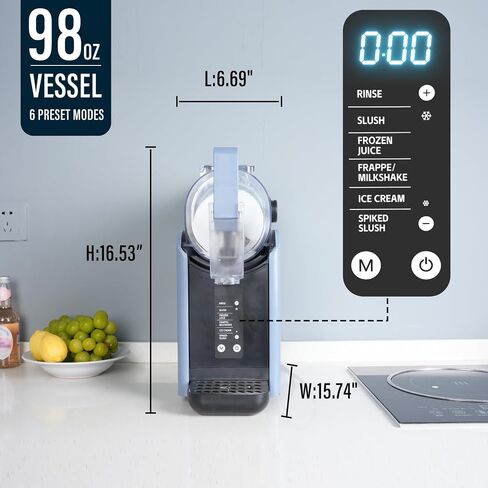 Lifecreek 98oz Slushie Machine for Home with No Ice Needed, 6 Preset Programs, Self-Cleaning Function, Quiet Operation, Perfect for Making Frozen Margaritas, Milkshakes, Smoothies, Frappes, Blue in Saudi Arabia