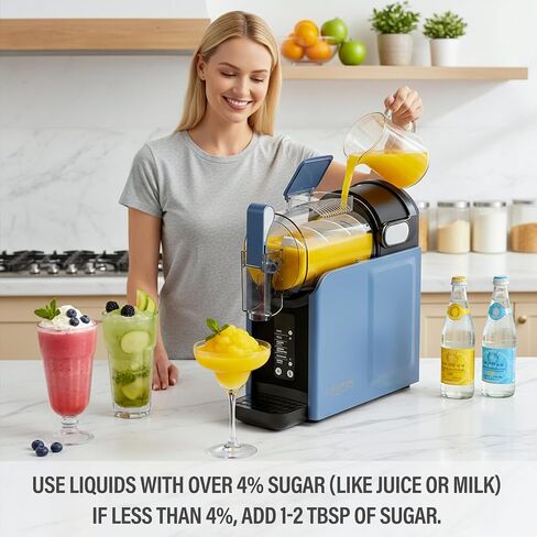 Lifecreek 98oz Slushie Machine for Home with No Ice Needed, 6 Preset Programs, Self-Cleaning Function, Quiet Operation, Perfect for Making Frozen Margaritas, Milkshakes, Smoothies, Frappes, Blue in Saudi Arabia