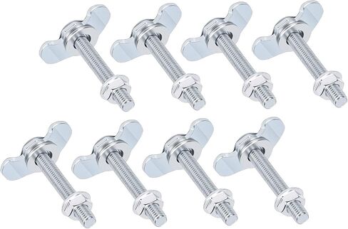 L Track Threaded Stud Fittings, Galvanized Iron Double Lug Stud Nut, M8x60 6000lbs Load Capacity, Threaded Secure Design for Truck Bed Trailer Pickup RV ATV Cargo Control (Silver) in Saudi Arabia