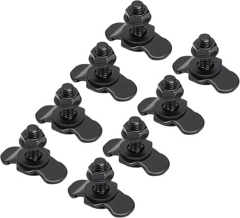 L Track Double Lug Threaded Stud Nut Fittings, Galvanized Iron M8x30 L Track Threaded Stud Fittings, 6000lb Load Capacity for Pickup RV ATV Truck Trailer Cargo Control (Black) in Kuwait