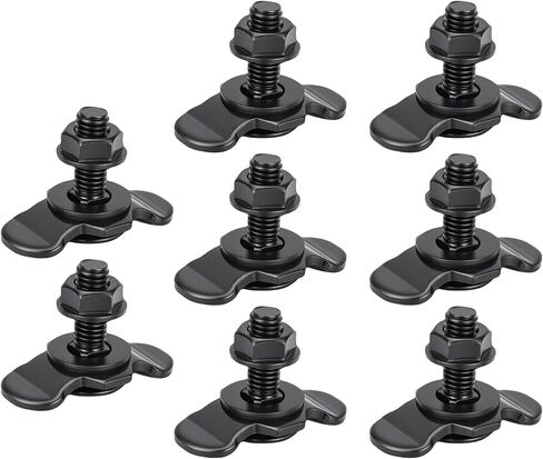 L Track Double Lug Threaded Stud Nut Fittings, Galvanized Iron M8x30 L Track Threaded Stud Fittings, 6000lb Load Capacity for Pickup RV ATV Truck Trailer Cargo Control (Black) in Kuwait