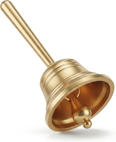 Small Brass Hand Bell for Seniors Bedside, 3.27 Inch Dinner Bell for Wedding Animal Training Dinner Meditation Classroom Games Musical Teaching and Service in Kuwait