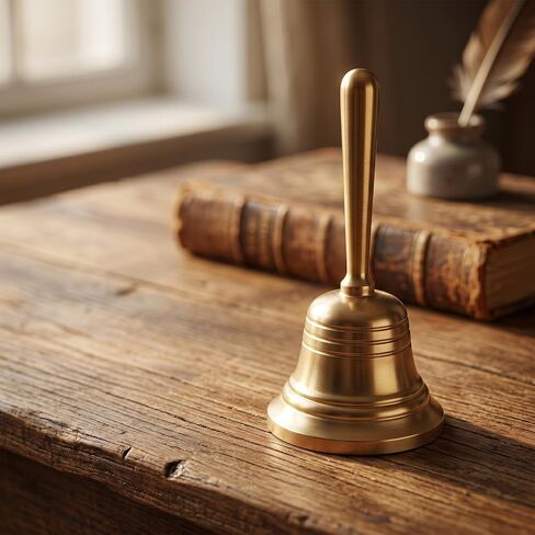 Small Brass Hand Bell for Seniors Bedside, 3.27 Inch Dinner Bell for Wedding Animal Training Dinner Meditation Classroom Games Musical Teaching and Service in Kuwait