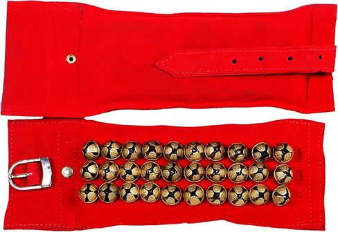 GHUNGROO VELVET PAD 3 LINE, GHUNGRU 3 LINE VELVET PAD, VELVET PAD GHUNGROO 3 LINE 30 Bells (RED) in Kuwait