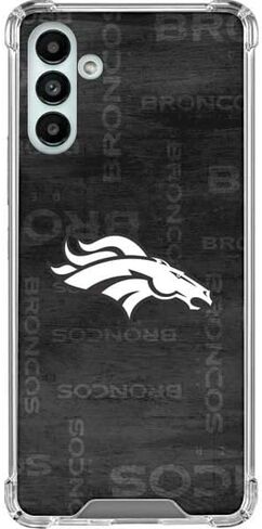 حافظة هاتف Skinit الشفافة متوافقة مع هاتف Galaxy A13 5G - تصميم أسود وأبيض مرخص رسميًا من NFL Denver Broncos in Kuwait