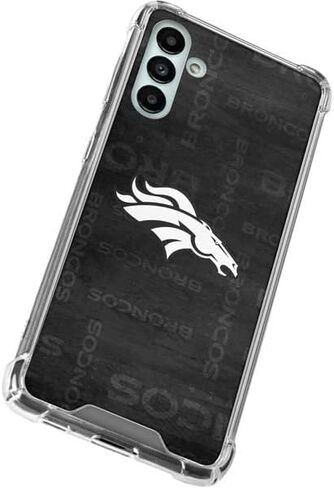 حافظة هاتف Skinit الشفافة متوافقة مع هاتف Galaxy A13 5G - تصميم أسود وأبيض مرخص رسميًا من NFL Denver Broncos in Kuwait
