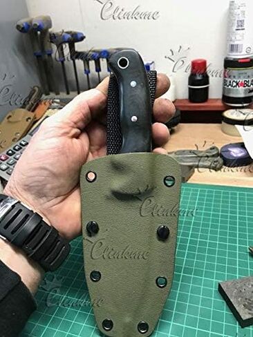 1 Set Tools with 100pcs Holster Rivets 7.1mm (.248 Length Under Flange x 1/4" Outside Diameter) Black Brass Eyelets Rivets for 0.06" Kydex Holster Making (Black Color) in Kuwait