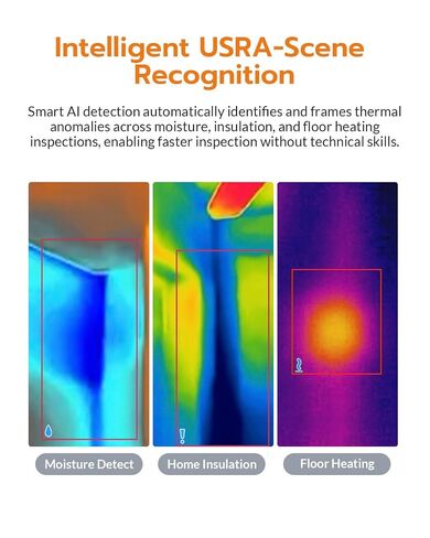 GT16S Thermal Imaging Camera with Smart AI Scene Detection, Thermometer Mode, 240×240 UIRA-IR Resolution, -4°F-1202°F Temp Alarm, 11h Runtime, Infrared Camera for HVAC Home Inspection in Kuwait