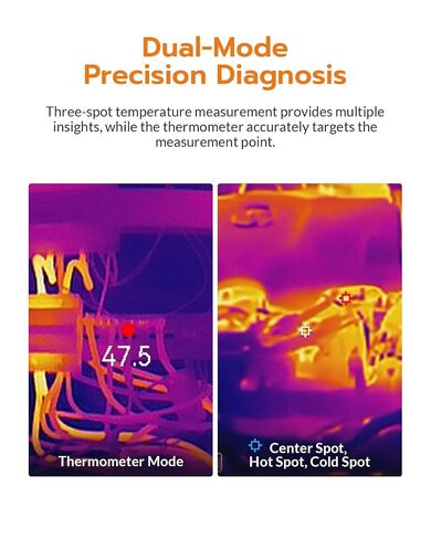 GT16S Thermal Imaging Camera with Smart AI Scene Detection, Thermometer Mode, 240×240 UIRA-IR Resolution, -4°F-1202°F Temp Alarm, 11h Runtime, Infrared Camera for HVAC Home Inspection in Kuwait