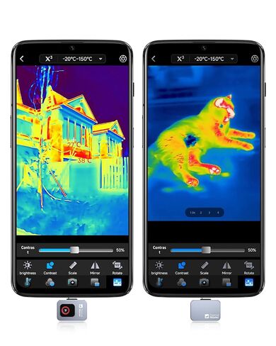 Thermal Master P2 - Thermal Camera for Android, 512×384 Super Resolution Infrared Imager with 1.5℃ PCB Accuracy, Hotspot Tracking, -4℉ to 1112℉ High Temp, Plug & Play, Grey in Kuwait