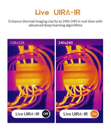 GT16S Thermal Imaging Camera with Smart AI Scene Detection, Thermometer Mode, 240×240 UIRA-IR Resolution, -4°F-1202°F Temp Alarm, 11h Runtime, Infrared Camera for HVAC Home Inspection in Kuwait