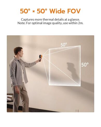 GT16S Thermal Imaging Camera with Smart AI Scene Detection, Thermometer Mode, 240×240 UIRA-IR Resolution, -4°F-1202°F Temp Alarm, 11h Runtime, Infrared Camera for HVAC Home Inspection in Kuwait