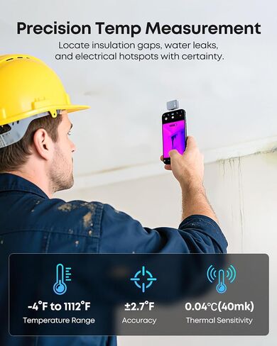 Thermal Master P2 - Thermal Camera for Android, 512×384 Super Resolution Infrared Imager with 1.5℃ PCB Accuracy, Hotspot Tracking, -4℉ to 1112℉ High Temp, Plug & Play, Grey in Kuwait