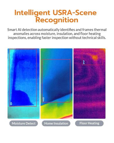 GT16S Thermal Imaging Camera with AI Scene Detection & Thermometer Mode, 240×240 UIRA IR Resolution, -4°F~1202°F, 25Hz,11H Battery,<50mK NETD Infrared Camera for HVAC Building Home Inspection in Kuwait
