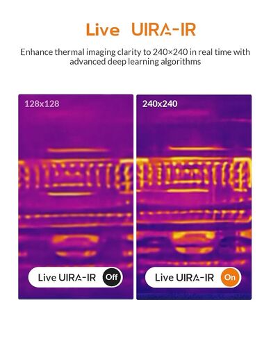 GT16S Thermal Imaging Camera with AI Scene Detection & Thermometer Mode, 240×240 UIRA IR Resolution, -4°F~1202°F, 25Hz,11H Battery,<50mK NETD Infrared Camera for HVAC Building Home Inspection in Kuwait