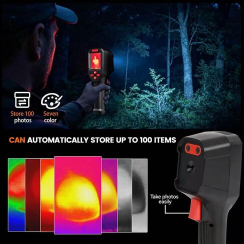 Handheld Thermal Imager, 320 x 240 TISR Resolution, 7–15-Hour Battery Life, 240 x 240 Infrared Resolution, -4°F to 1022°F, Automatic Storage, 25 Hz Infrared Camera, with high/Low Temperature Alarms in Kuwait