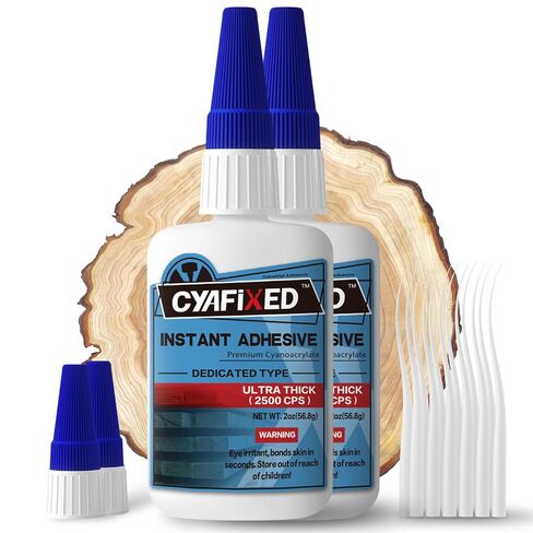 CYAFIXED Professional Grade Cyanoacrylate Super Glue, Super Thin Viscosity CA Glue for Woodworking, 4 oz. Value Pack - Instant Adhesive for Woodturning, Pen Turning, Finish & Hobby in Kuwait