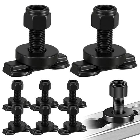 8Pcs L Track Double Lug Threaded Stud Nut Fitting Tie Down Bearing 5500 LBS M8x30mm Using with L Track Rail to Create Heavy Duty Bolt Down Anchor Points for Trailer Truck Bed Cargo Control in Kuwait