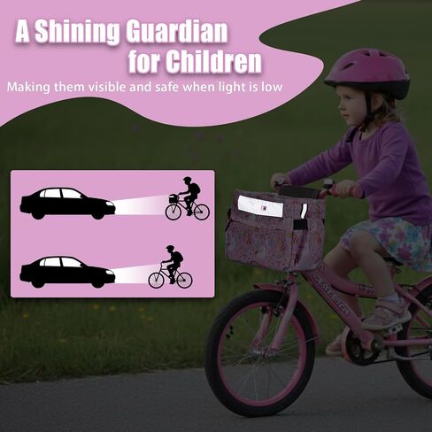 Kids Bike Basket, Bike Basket Front Frame Handlebar Bag, Waterproof Bicycle Basket Bag with Zipper Closure & Reflective Straps Fit Most Toddlers Bike, Tricycle or Scooter in Kuwait