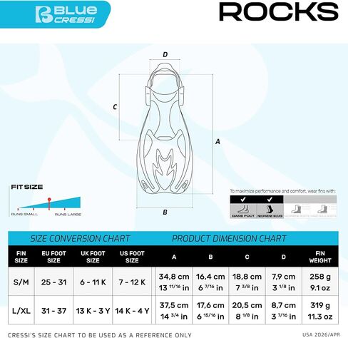 Cressi Rocks fins, Lilac/White, S/M [Duplicate] in Kuwait