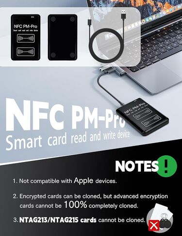 IC&ID RFID Reader Writer,RFID Copier Applicable to IC 13.56 MHz and ID 125-500 KHz,RFID Cloner for:ID/CUID/FUID/UFID/GDM/5200/5577/8265/8268/4305/HID-125K Cards,Not Used for iOS in Kuwait