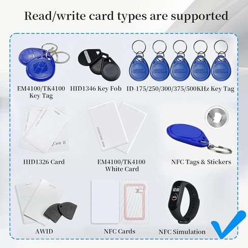 RFID Reader Writer Full Function RFID Emulator RFID Writer Copier Smart Card Duplicator Multiple ID IC Cards Replacement Convenient RFID Key Fob Solution for Access Control Systems in Kuwait
