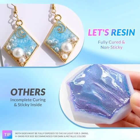 Bundle Set of 30g UV Resin Kit with Light and 16 Colors Pearlescent UV Resin in Kuwait