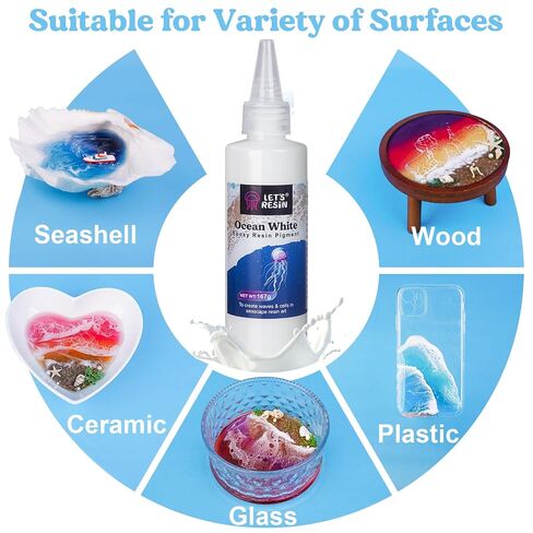 Bundle 30g UV Resin Kit with Light and 5.89oz Ocean White Resin Pigment in Kuwait