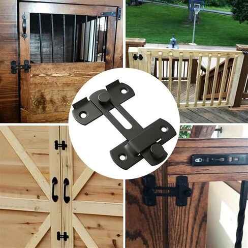 Slide Latch,Gate Bolt Lock, Sliding Door, Matte Black Stainless Steel Latches Flip Safety Hardware Access in Kuwait