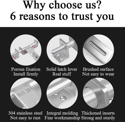 Door Lock,Gate Bolt Stainless,Slide,Heavy Duty Steel Barrel, Latch for Wooden Fences Barn, with Padlock Hole in Kuwait