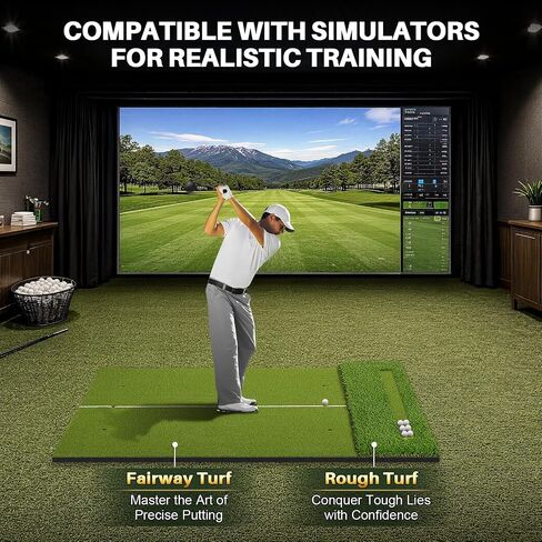 Golf Mat with Dual-Turf Extra Large 6 x 4ft Golf Hitting Mat with 20mm EVA Base Golf Mats Practice Outdoor & Indoor with 40mm Golf Turf Designed for Golfers of All Levels in Kuwait