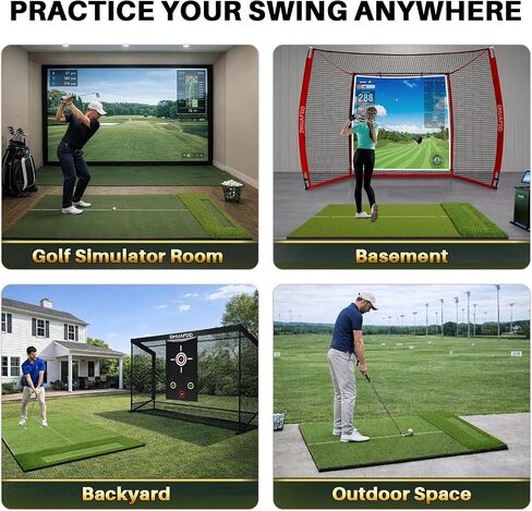 Golf Mat with Dual-Turf Extra Large 6 x 4ft Golf Hitting Mat with 20mm EVA Base Golf Mats Practice Outdoor & Indoor with 40mm Golf Turf Designed for Golfers of All Levels in Kuwait
