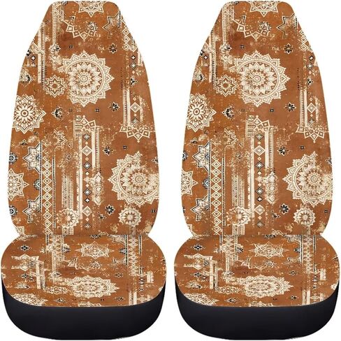 Hippie Daisy Print Car Seat Covers for Women,Universal Auto Front Seats Protector for Car,SUV Sedan,Truck in Kuwait