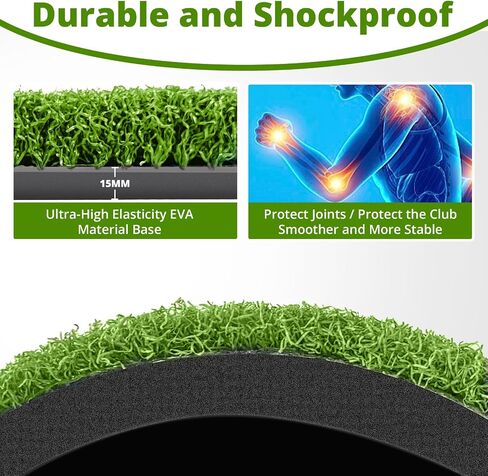 Golf Hitting Mat Practice Mat for Indoor Outdoor Simulator, 4x5 & 6x4 FT, Premium Nylon or Multi-Surface Turf, 35-55mm High-Elastic EVA, Joint-Friendly, Includes Balls & Patented Tees, Home Garage in Kuwait