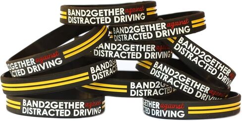 Two Hundred (200) of Band Together Against Distracted Driving Wristband Bracelets in Kuwait