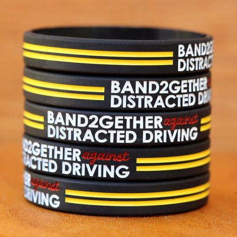 Two Hundred (200) of Band Together Against Distracted Driving Wristband Bracelets in Kuwait