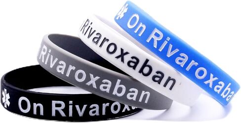 4 Pack Medical Alert On Rivaroxaban Silicone Wristbands – Outdoor Medical Alert Emergency Reminder Bands in Kuwait