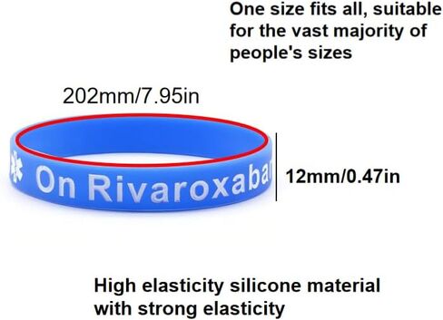 4 Pack Medical Alert On Rivaroxaban Silicone Wristbands – Outdoor Medical Alert Emergency Reminder Bands in Kuwait