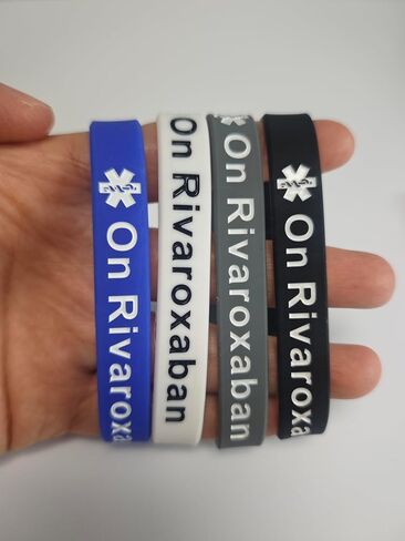 4 Pack Medical Alert On Rivaroxaban Silicone Wristbands – Outdoor Medical Alert Emergency Reminder Bands in Kuwait
