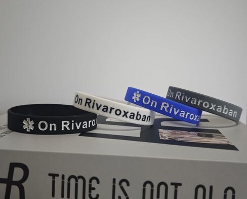4 Pack Medical Alert On Rivaroxaban Silicone Wristbands – Outdoor Medical Alert Emergency Reminder Bands in Kuwait