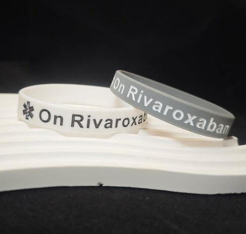 4 Pack Medical Alert On Rivaroxaban Silicone Wristbands – Outdoor Medical Alert Emergency Reminder Bands in Kuwait