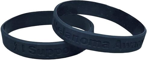Jeirles Wholesale 5 - I Support Melanoma Awareness Bracelets 100% Medical Grade Silicone - Latex and Toxin Free - 5 Bracelets - Show Your Support For Melanoma Awareness in Kuwait