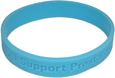 Jeirles Wholesale Light Blue Prostate Cancer Awareness Silicone Bracelets - 10 Pack - I Support Prostate Cancer Awareness Everyday - 100% Medical Grade Silicone - 8 Inch in Kuwait