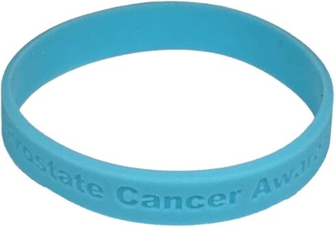Jeirles Wholesale Light Blue Prostate Cancer Awareness Silicone Bracelets - 10 Pack - I Support Prostate Cancer Awareness Everyday - 100% Medical Grade Silicone - 8 Inch in Kuwait