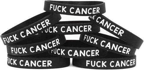 Set of F- Cancer Silicone Awareness Wristbands (10 Bands) in Kuwait