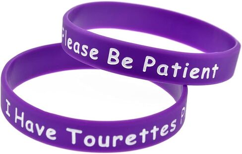 5Pcs Medical Alert I have Tourettes Please be patient, Tourettes Medical Warning Silicone Wrist Strap, One Size, Silicone in Kuwait